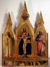 Nardo di Cione, The Trinity with Saint Romuald and John the Baptist