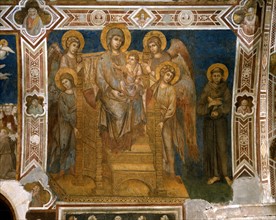 Cimabue, Madone sur le trône avec saint François et des anges