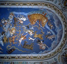 Varese, De Vecchi and Da Reggio, Ceiling mural depicting constellations and signs of the zodiac (detail)