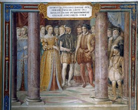 Zuccari frères, Henri II présente sa fille Diane de France à Orazio Farnèse