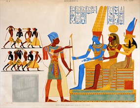 Champollion le Jeune, Procession of prisoners being presented to Egyptian deities