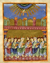 Gospel book from the Reichenau school, The Descent of the Holy Spirit