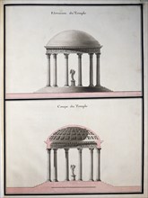 Petit Trianon in Versailles: Elevation and cross section of the Temple de l'Amour