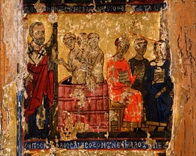 Saint Nicolas baptising the first Cypriot Christians