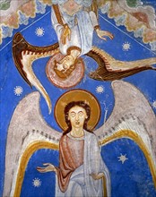 Angels on the central vault of the Marienberg crypt