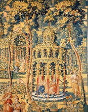Minerve rend visite aux neuf muses de l'Hélicon, où l'on peut admirer la fontaine Castalie (détail)