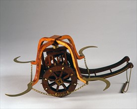 Model of a war weapon designed by Leonardo Da Vinci