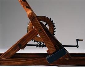 Model of a machine designed by Leonardo Da Vinci