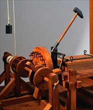 Model of a machine made from a drawing by Leonardo da Vinci
