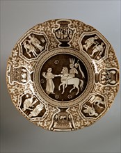 Plate decorated with scenes from antiquity