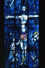 Chagall, Stained glass depicting The Crucifixion