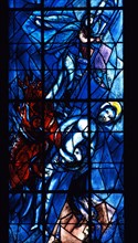 Chagall, Stained glass depicting The Deposition from the Cross