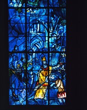 Chagall, Vitrail représentant le Baptême de Clovis par saint Remi