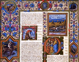 Bible of Borso d'Este, Incipit of the Book of Solomon (detail)