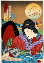 Kunichika, Woman reading