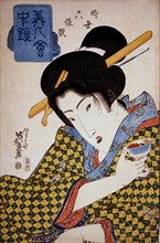 Eisen, Head-and-shoulders portrait of a young woman with a cup in her hand