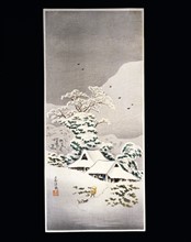 Shotei, View of Sawatari under snow