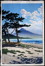 Hasui, Pine trees on the beach in Miho
