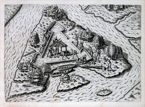 Expedition of the French Huguenots in Florida, under the commandment of René de Goulaine de Laudonnière in 1564