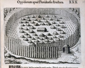 Fortified village of an indigenous tribe in Florida