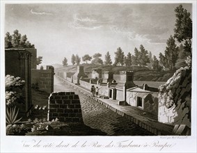 Fumagalli, Vue du côté droit de la rue des tombeaux à Pompei