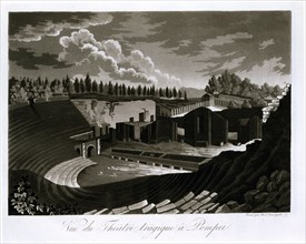 Fumagalli, Vue du Théâtre Tragique à Pompei