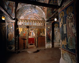Inside the church of the Agios Nicolaos Tis Stegis monastery in Cyprus