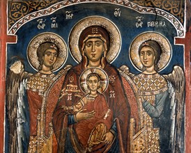 La Vierge et l'Enfant entourés des archanges Michel et Gabriel