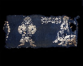 Morceau de tissu d'époque Copte : Figures d'Esopo et Xanthe