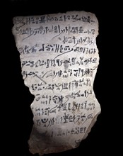 Ostraka (piece of stone) used instead of papyrus