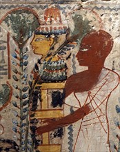Ceiling fragment from an Eighteenth dynasty tomb: Detail
