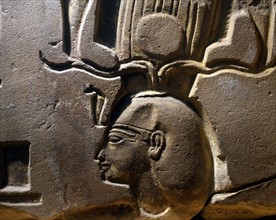 Relief fragment depicting Ramses II and his cartouche