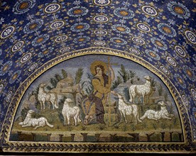 Mausoleum of Galla Placidia in Ravenna : lunette du Bon Pasteur