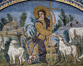 Mausoleum of Galla Placidia in Ravenna: lunette of the Good Shepherd