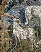 Mausoleum of Galla Placidia in Ravenna : the lunette of the Good Shepherd (detail)