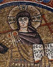 Christ guerrier du narthex de la Chapelle de l'Archevêché à Ravenne (détail)