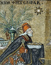 Basilique Sant'Apollinare Nuovo à Ravenne : la procession des Rois Mages (détail)
