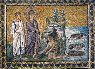 Basilica of Sant'Apollinare Nuovo, Ravenna: Jesus in the synagogue of Capernaum