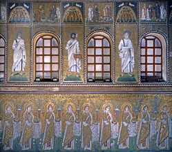 Basilique Sant'Apollinare Nuovo à Ravenne : Mosaïque de la partie gauche de la nef