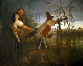 Garibaldi transportant Anita mourante dans les marais de Comacchio