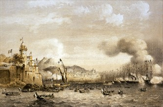 Arrival of Napoleon III in the port of Genoa