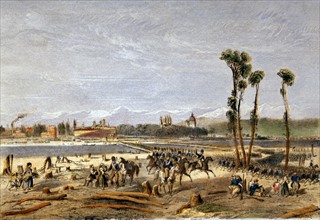 The French Army crosses the Sesia River in Vercelli