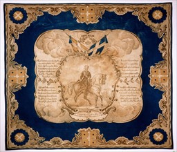 Foulard patriotique commémoratif du Roi Charles Albert de Savoie