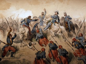 Victor-Emmanuel II à la bataille de Palestro en 1859