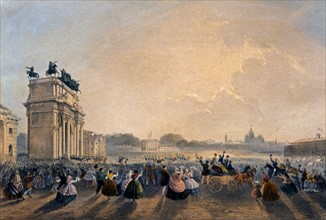 Entrée triomphale de Victor-Emmanuel II et Napoléon III à Milan