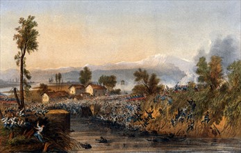 Les autrichiens battus par les Franco-Piémontais à Sartirana, en 1859