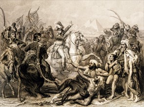 Napoléon Bonaparte à la bataille des Pyramides le 21 Juillet 1798