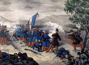 République Romaine de 1848. Combat des français le 5 Juin dans le quartier Parioli à Rome
