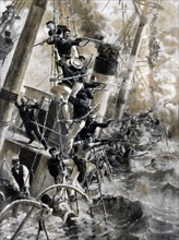 Episode de la bataille navale de Lissa le 20 juillet 1866