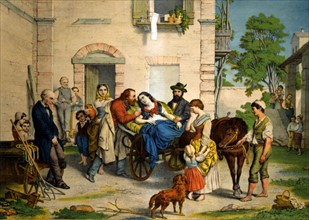 La mort d'Anita Garibaldi le 4 Aout 1849 près de Ravenne